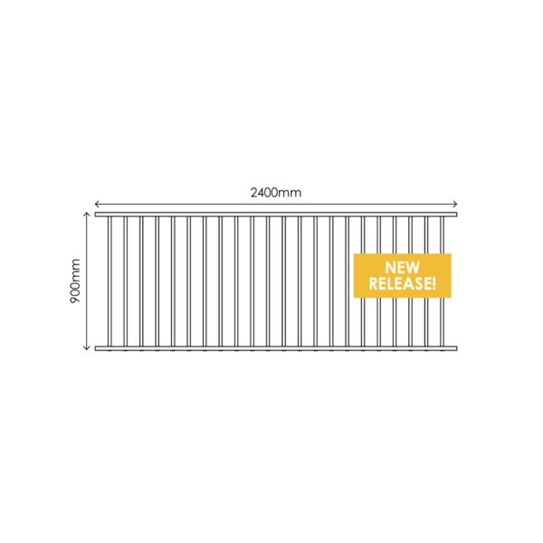 Flat Top Garden Fence Panel 900Ht x 2450
